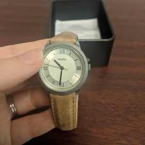 Brown leather Fossil Watch EUC